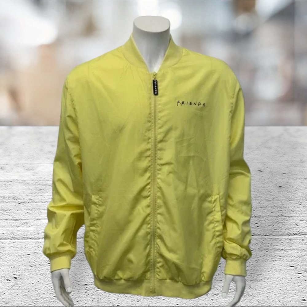 Friends TV Series Central Perk Yellow Bomber Jacket by Culturefly Unisex Size XL
